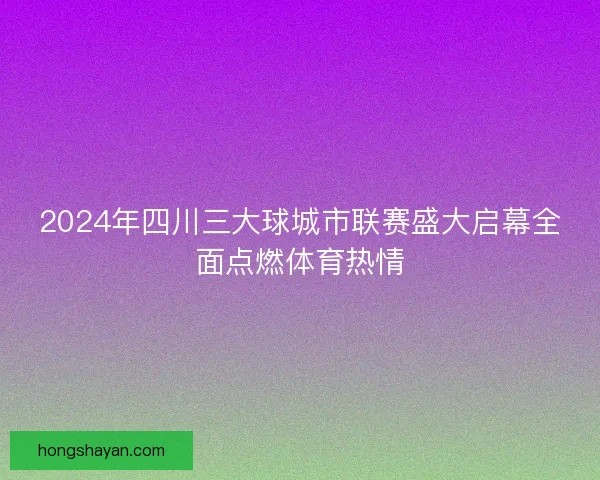 2024年四川三大球城市联赛盛大启幕全面点燃体育热情